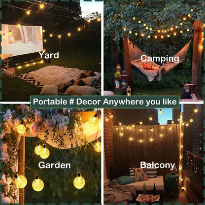 Solar Powered Garden LED Lights | 10 Meters Long | Waterproof Outdoor & Indoor LED String Lights | Easy Installation | 70-100 LED Bulbs