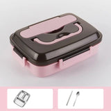 3 Grid Stainless Steel Lunch Box with Spoon and Chopsticks | 1000ml Capacity | Food Grade Material | BPA Free | Available in Green, Pink, Blue, Dark Blue