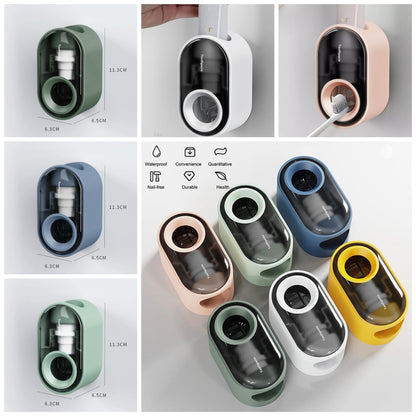 Automatic Toothpaste Dispenser | Wall Mounted Toothpaste Squeezer | Light Luxury Design | Available in Light Green, Blue, White, Black, Pink, Jungle Green