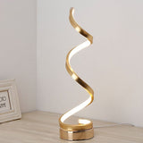 Golden Vertical Spiral LED Table Lamp | USB Powered Warm White & White Light