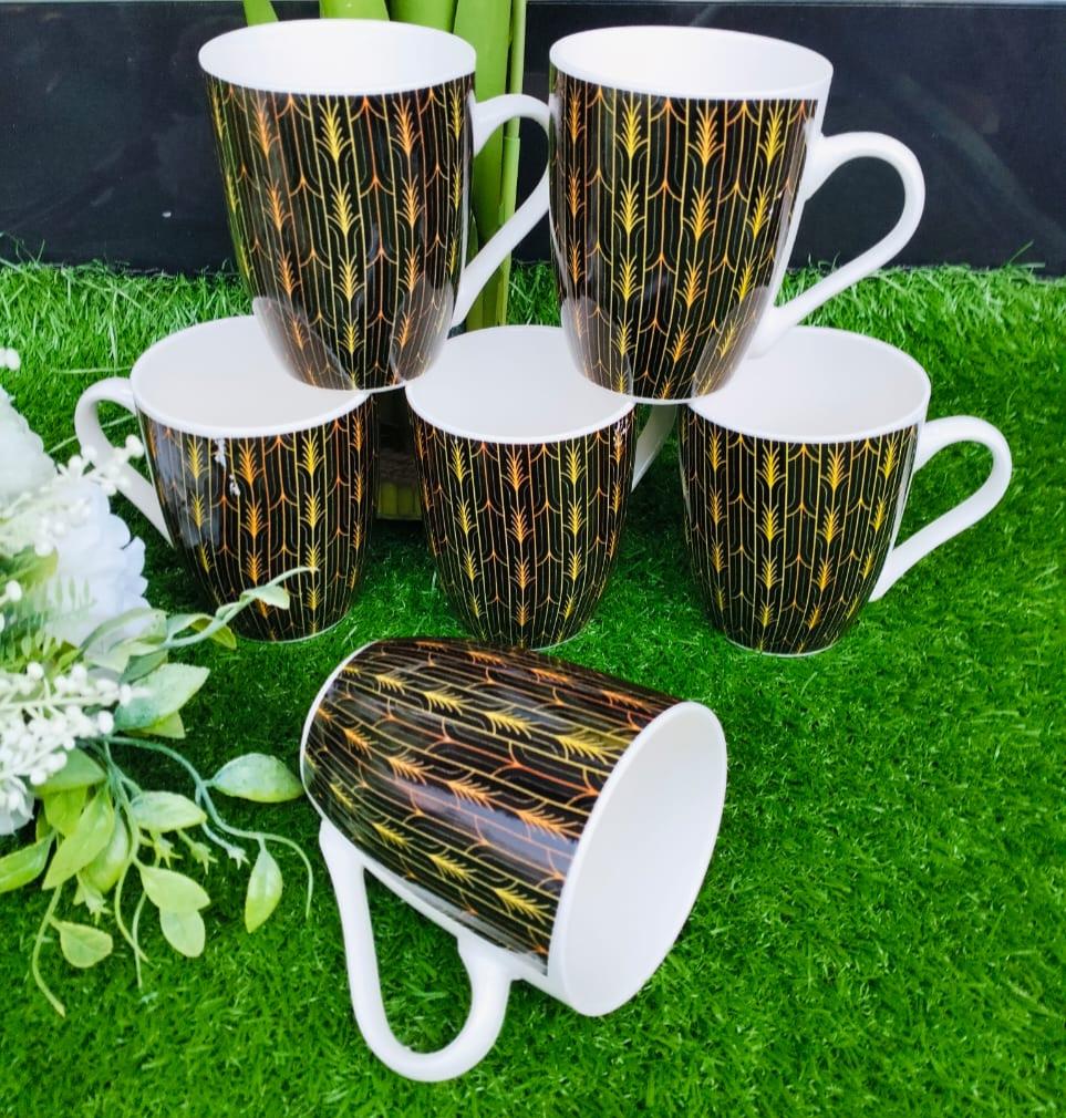 Set of 6 Ceramic Mugs | Elegant and Durable | Suitable For Both Casual & Formal Occasions