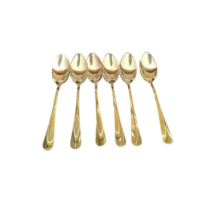 Set of 6 Gold Table Spoons | Stainless Steel | Suitable For Use At Home, In Restaurants, Or For Special Events