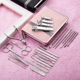 26 Piece Professional Manicure Pedicure Set with Leather Case