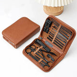 26 Piece Professional Manicure Pedicure Set with Leather Case