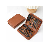 26 Piece Professional Manicure Pedicure Set with Leather Case