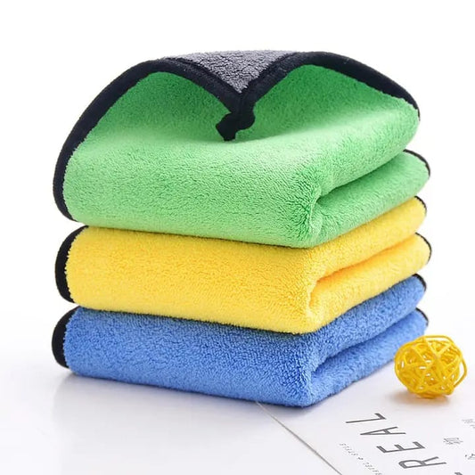 Super Absorbent Coral Fleece Kitchen Towels | Pack of 4 | Multiple Colors | Deal For Kitchen Cleaning, Drying Dishes & Wiping Surfaces