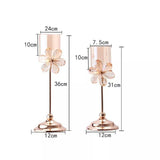 Luxury Style Home Decor Metal & Glass Flowers Candle Holder | Perfect for Weddings, Parties, and Romantic Dinners