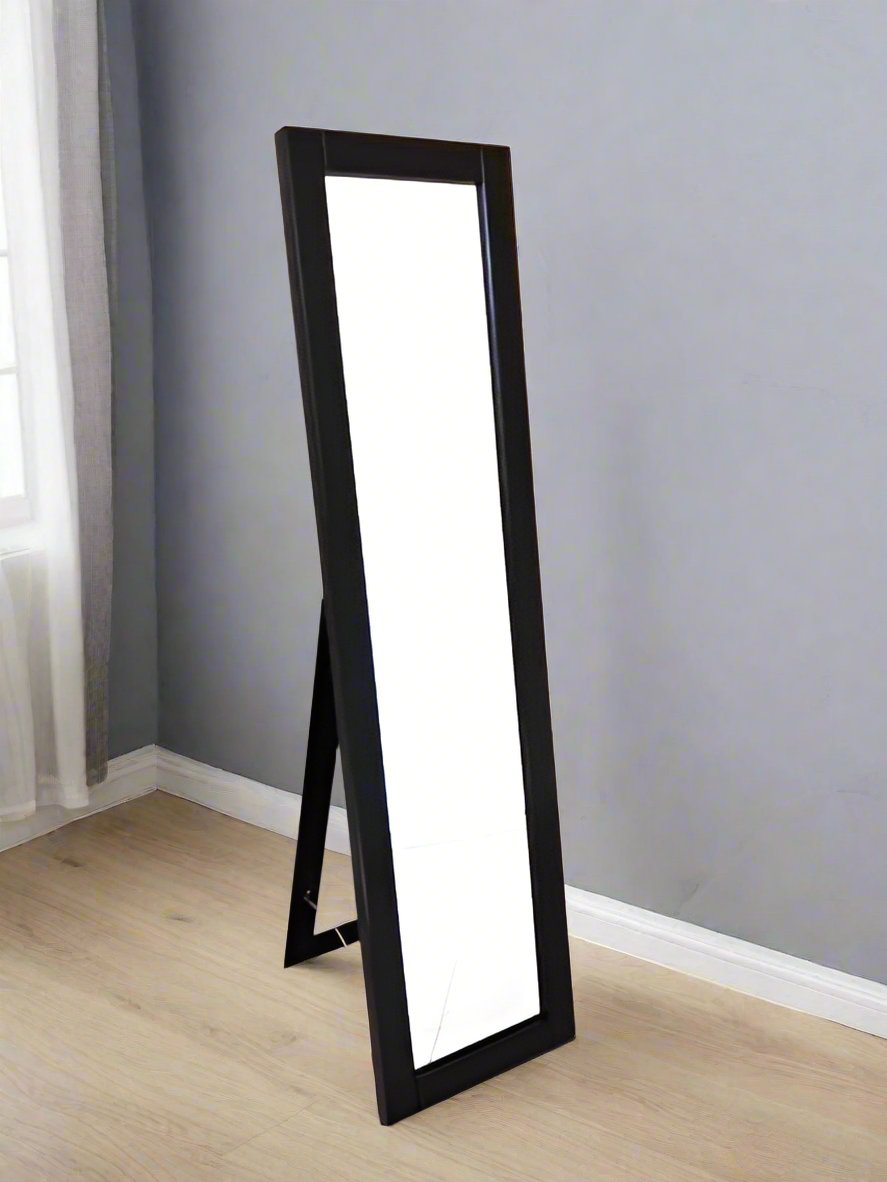 Full Length Standing Dressing Mirror  Heavy Duty | White & Black | 130x38.5cm