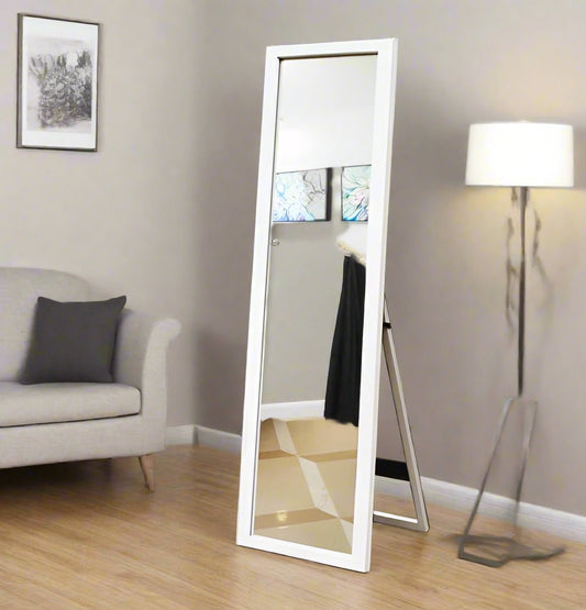 Full Length Standing Dressing Mirror  Heavy Duty | White & Black | 130x38.5cm