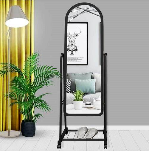 Multifunctional Portable Full Length Standing Dressing Mirror with Wheels | Black, White, Pink | Height: 160cm