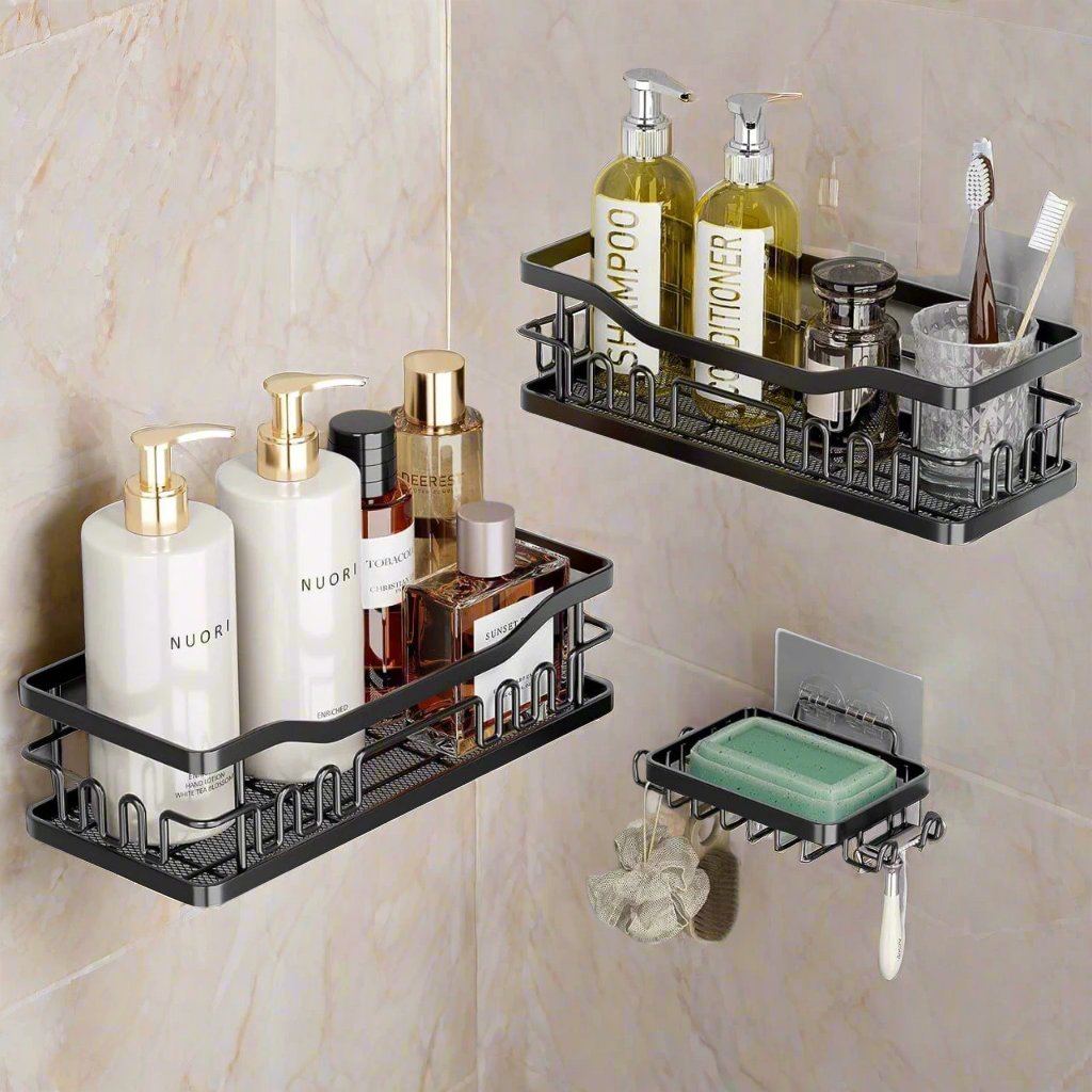 3 Pack Shower Caddy Shelf Bathroom Storage Organizer | Rustproof, No-Drill Installation