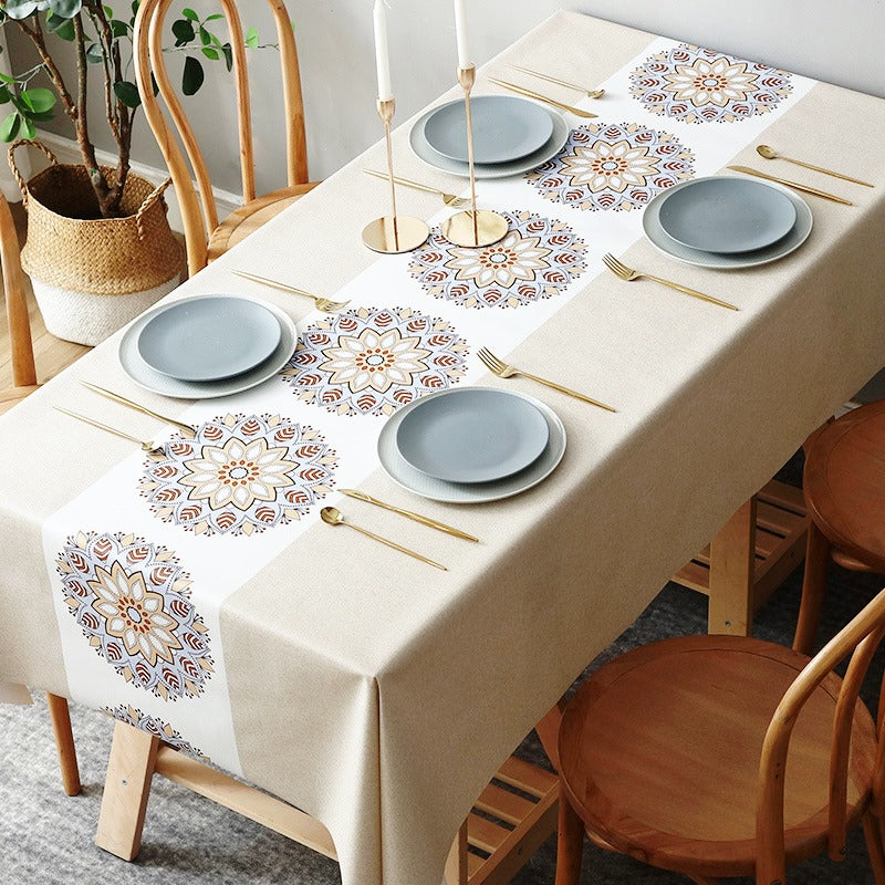 Nordic Style PVC Table Cloth | Oil Proof and Waterproof, 140x220cm | Dining Room Decor