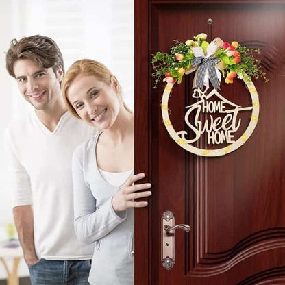 Home Sweet Home LED Powered Decoration | MDF Board | Perfect for Home, Shop, or Office| Entryway Living Room Deco