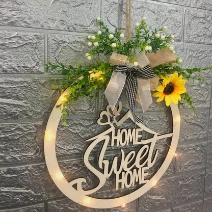 Home Sweet Home LED Powered Decoration | MDF Board | Perfect for Home, Shop, or Office| Entryway Living Room Deco