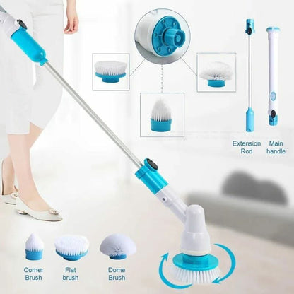 Electric Hurricane Spin Scrubber | Cordless, Rechargeable | 3 Cleaning Heads | Extends to 44 Inches