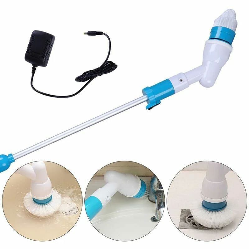 Electric Hurricane Spin Scrubber | Cordless, Rechargeable | 3 Cleaning Heads | Extends to 44 Inches