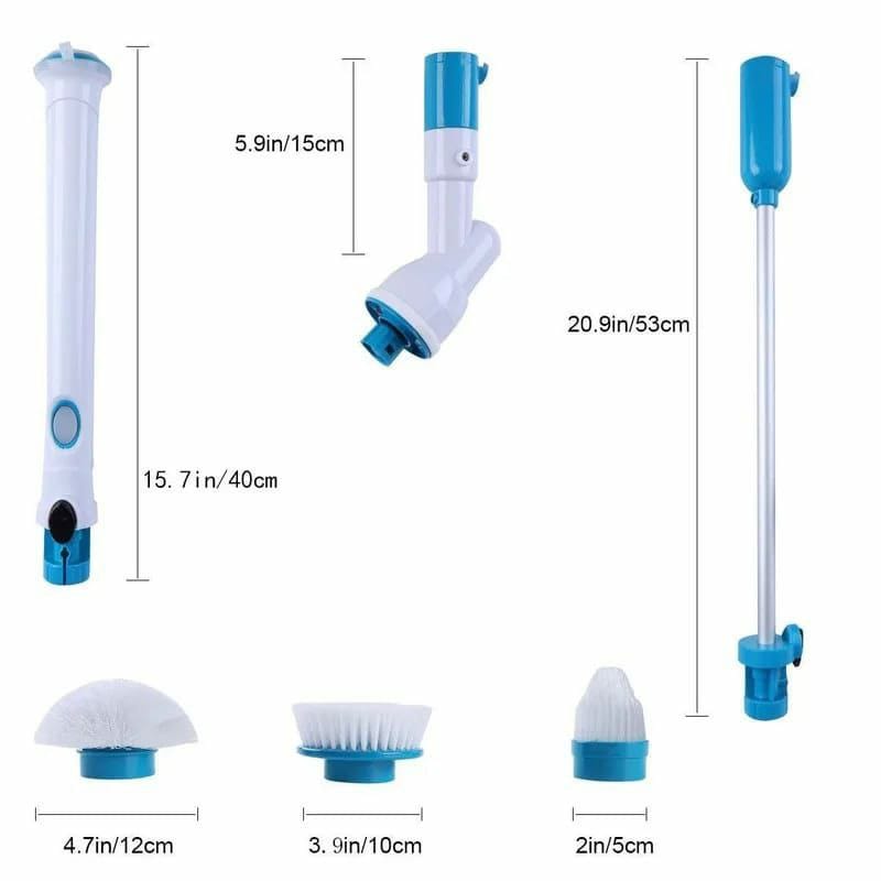 Electric Hurricane Spin Scrubber | Cordless, Rechargeable | 3 Cleaning Heads | Extends to 44 Inches