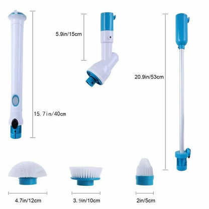 Electric Hurricane Spin Scrubber | Cordless, Rechargeable | 3 Cleaning Heads | Extends to 44 Inches