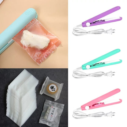 Multipurpose Mini Portable Thermal Snack Bag Sealer & Ceramic Hair Straightener Flat Iron | Fashion Styling Tool