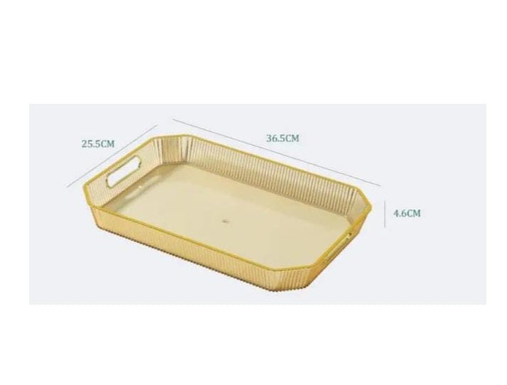 Gold Vanity Tray | Stackable Acrylic | Modern Design | Ideal For Vanity Tables, Dressers, Or As A Decorative Centerpiece