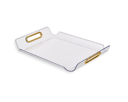 Clear and Gold Curved Edges Tray | Unique Acrylic Design