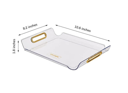 Clear and Gold Curved Edges Tray | Unique Acrylic Design