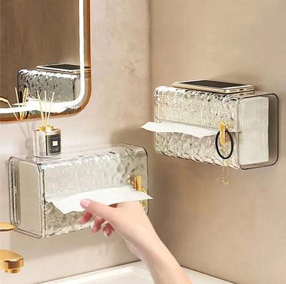 Luxury Wall Mounted Acrylic Transparent Tissue Box | Table Napkin Holder | Bathroom Paper Box Tissue Dispenser