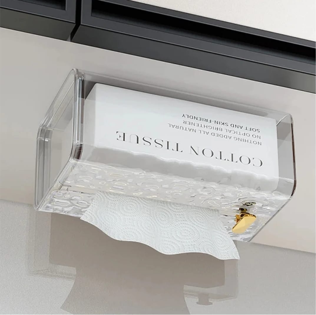 Luxury Wall Mounted Acrylic Transparent Tissue Box | Table Napkin Holder | Bathroom Paper Box Tissue Dispenser