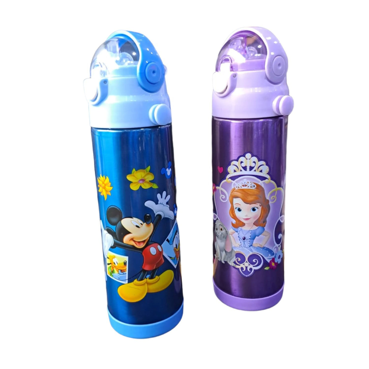 Cartoon Themed Plastic Kids Vacuum Flask Bottle | Hot Water Safe | 1pc | Ideal for bringing hot beverages to school