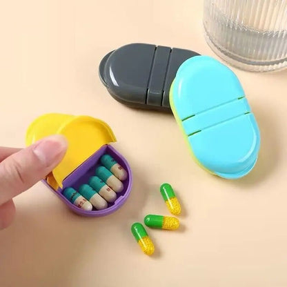 Mini Pill Case | 2 Grids Tablet Pill Organizer | Travel Pill Holder Container | Medicine Drug Storage Box