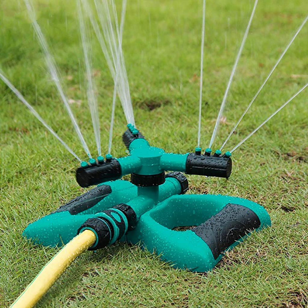 360° Automatic Rotating 3 Arm Irrigation Sprinkler | 2 Spray Options | Lawn, Yard & Garden Watering System