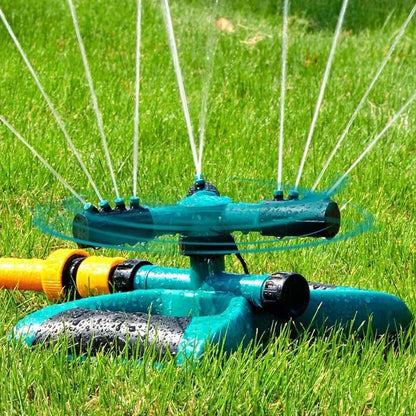 360° Automatic Rotating 3 Arm Irrigation Sprinkler | 2 Spray Options | Lawn, Yard & Garden Watering System