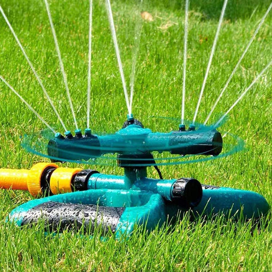 360° Automatic Rotating 3 Arm Irrigation Sprinkler | 2 Spray Options | Lawn, Yard & Garden Watering System