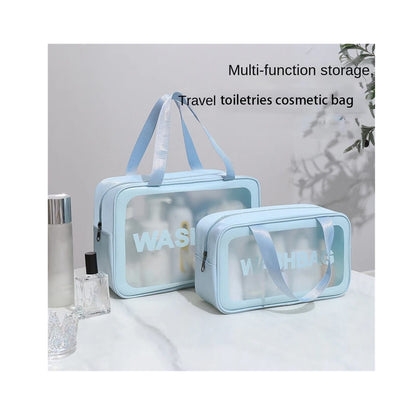 3 in 1 Waterproof Cosmetic Washbag | Travel Makeup Bag | Portable Toiletry Organizer | Available in Black, White, Blue, Pink