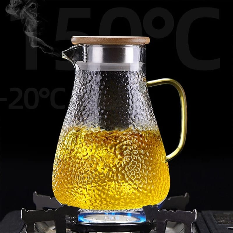 Snowflake Transparent Teapot  Coffee  Juice  Lemonade Jug | 9pcs Set | Borosilicate Glass | 1800ml