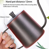 Stainless Steel Goose Neck Spout Coffee Kettle | 600ml | Portable with Temperature Control | Food-Grade Material