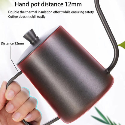 Stainless Steel Goose Neck Spout Coffee Kettle | 600ml | Portable with Temperature Control | Food-Grade Material