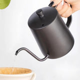 Stainless Steel Goose Neck Spout Coffee Kettle | 600ml | Portable with Temperature Control | Food-Grade Material