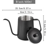 Stainless Steel Goose Neck Spout Coffee Kettle | 600ml | Portable with Temperature Control | Food-Grade Material