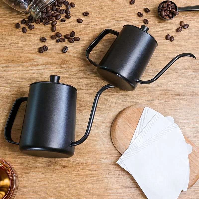 Stainless Steel Goose Neck Spout Coffee Kettle | 600ml | Portable with Temperature Control | Food-Grade Material