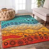 African Pattern Area Rug | 133 cm x 170 cm | Bedroom, Living Room, Study, Kids Room Carpet