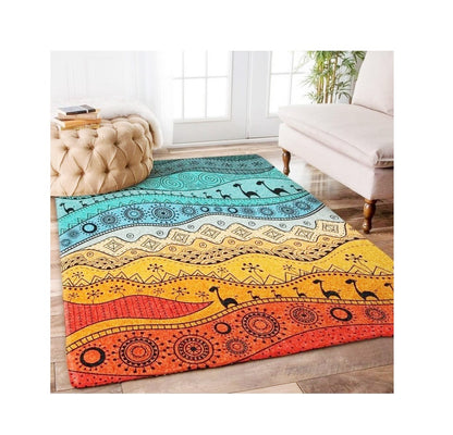 African Pattern Area Rug | 133 cm x 170 cm | Bedroom, Living Room, Study, Kids Room Carpet