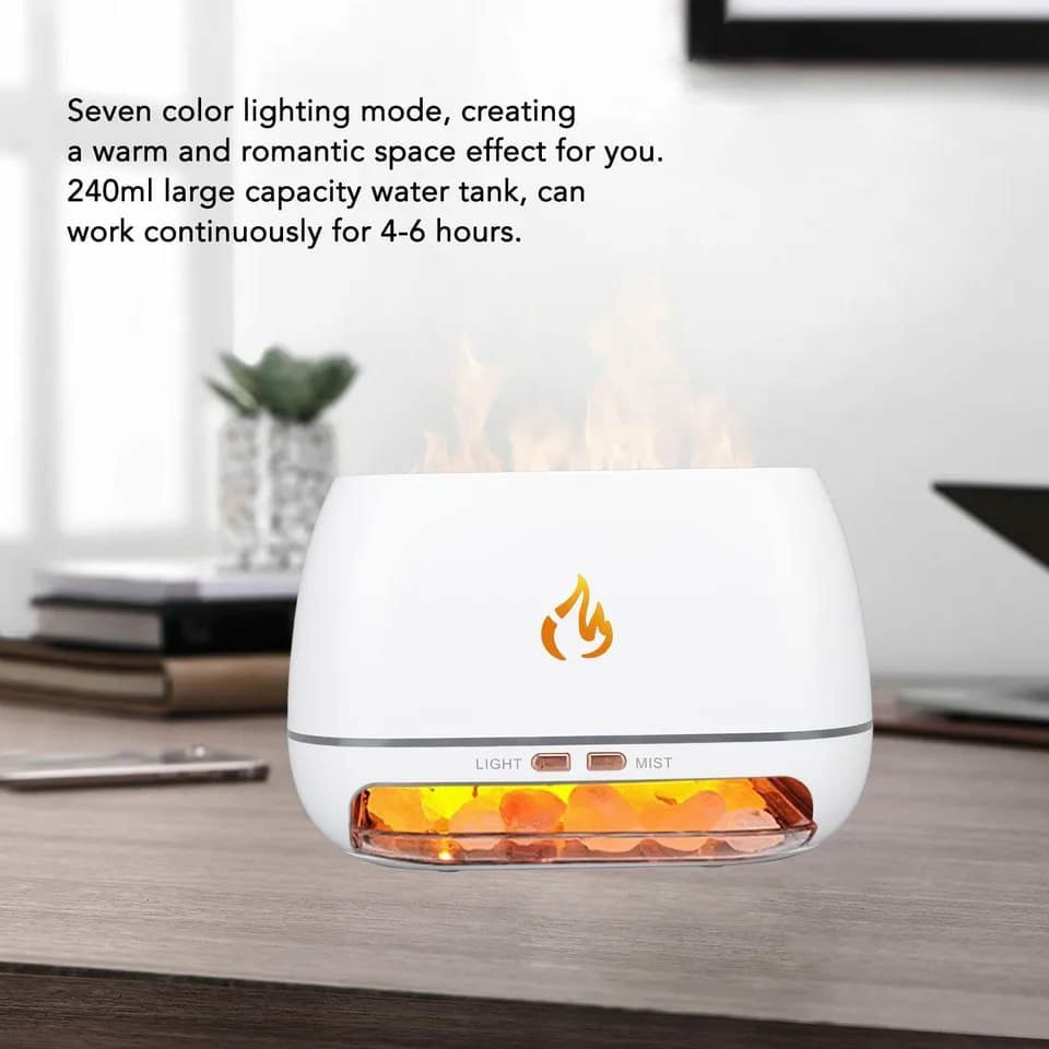 Himalayan Salt Diffuser Lamp with Cool Mist | Flame Design | Himalayan Salt Diffuser, Cool Mist Lamp, Flame Design, Air Purifier, Wellness Home Decor