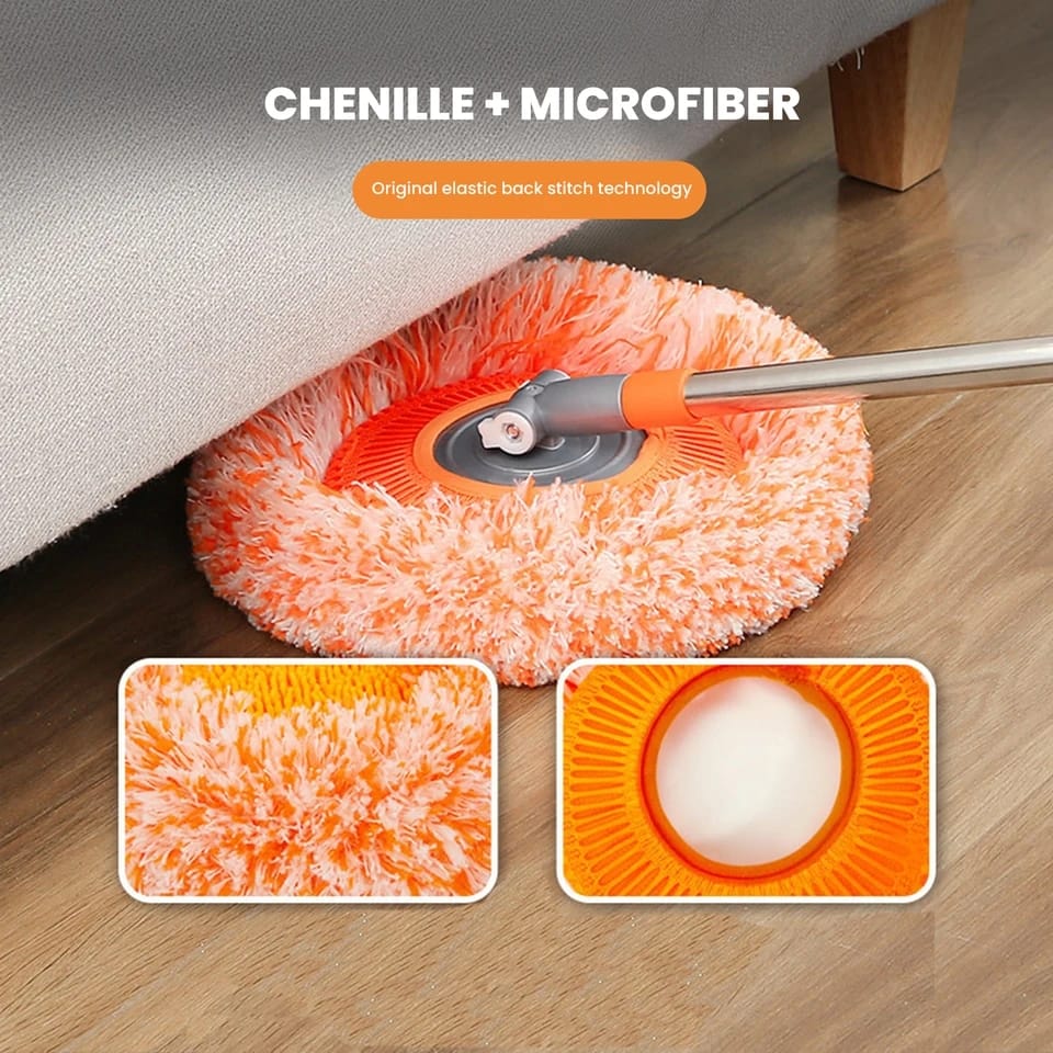 Chenille Telescopic Cleaning Mop | 360° Adjustable Mop | Perfect for cleaning floors, washing car windows, wiping glass