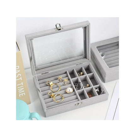 Flannel Ring & Jewelry Box | Soft Velvet Organizer for Rings, Earrings, Necklaces