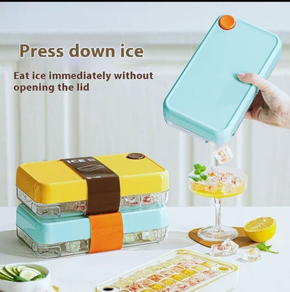 Household Silicone Ice Cube Maker with Press & Pour Mechanism | Easy Ice Extraction in Seconds | Space Saving Design, Food Grade Safe