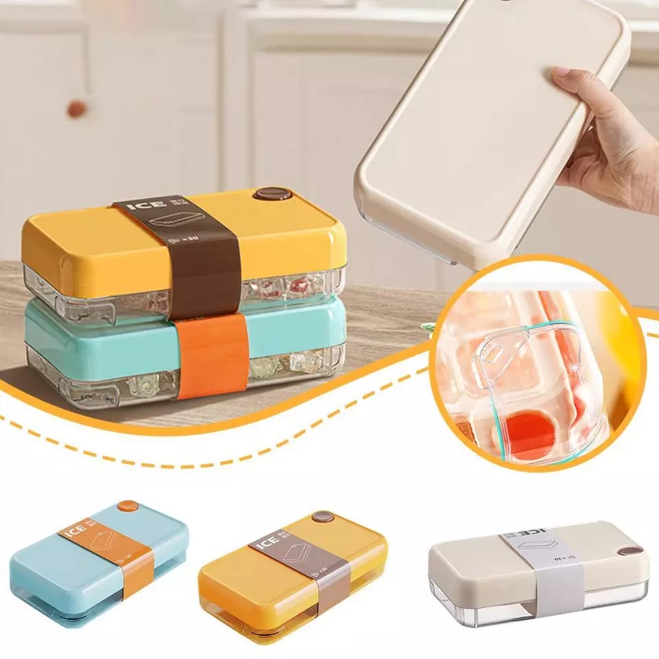 Household Silicone Ice Cube Maker with Press & Pour Mechanism | Easy Ice Extraction in Seconds | Space Saving Design, Food Grade Safe