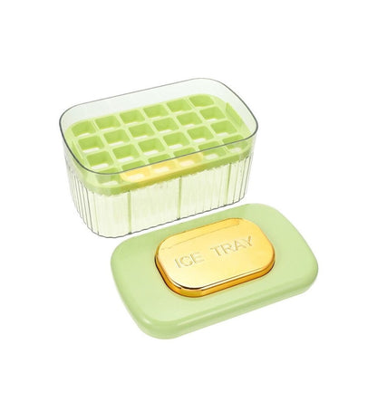 Food Grade Stackable Ice Cube Tray with Press Function, Storage Box, Scoop, and Lid | Hygienic & Easy Release Design | Perfect for Summer Drinks