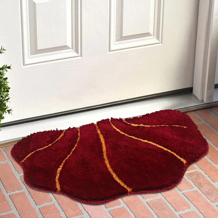 Shell Shape Floor Mat | Flocking Microfiber Door Mat | Absorbent Non-Slip Bathroom Mat | Home Bathroom Decor | 45*75cm