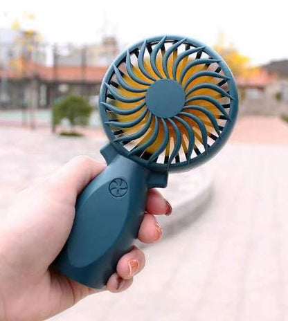 USB Rechargeable Portable Mini Fan | 6 Blade Electric Handheld Air Cooling Fan | Compact Size 7.5x6.5x17cm | Ideal for Home, Office & Travel